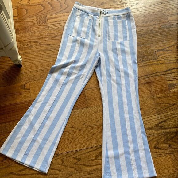 Skylar + Madison Blue/White Wide Leg High Rise Girls Size Medium New With Tags - Picture 1 of 14